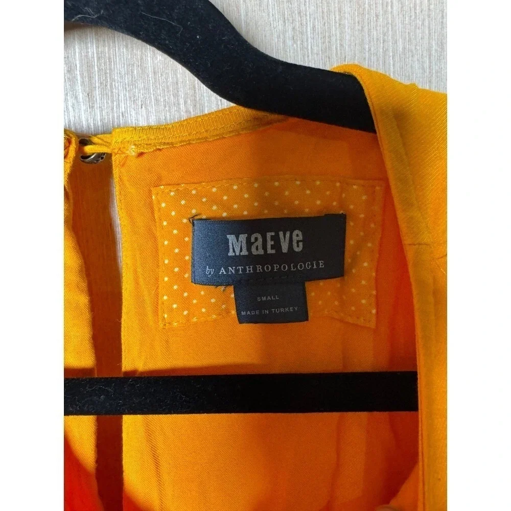 Maeve Anthropologie Dress Small‎ Sleeveless Yellow Hi Low Maxi Casual Womens